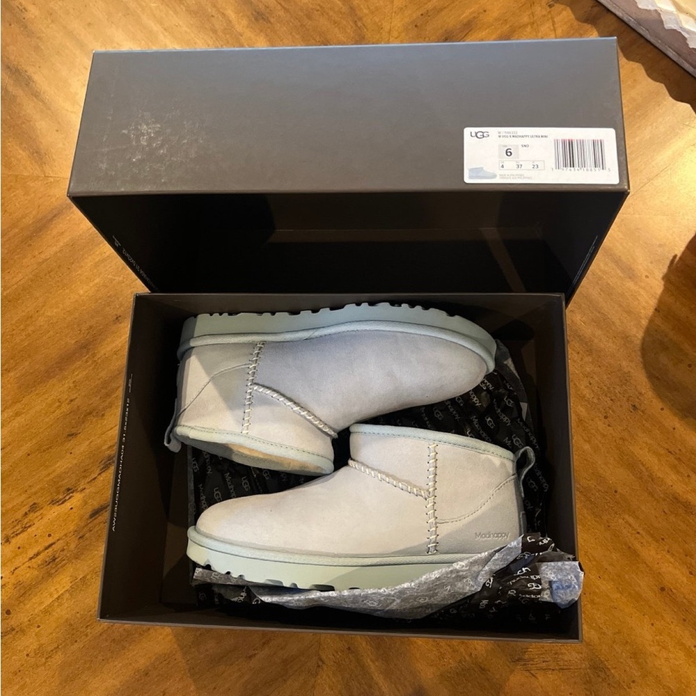 UGG x Madhappy pale blue mini booties